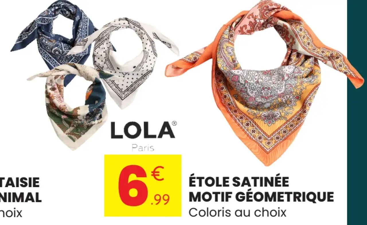 Étole satinée motif géométrique Lola Paris