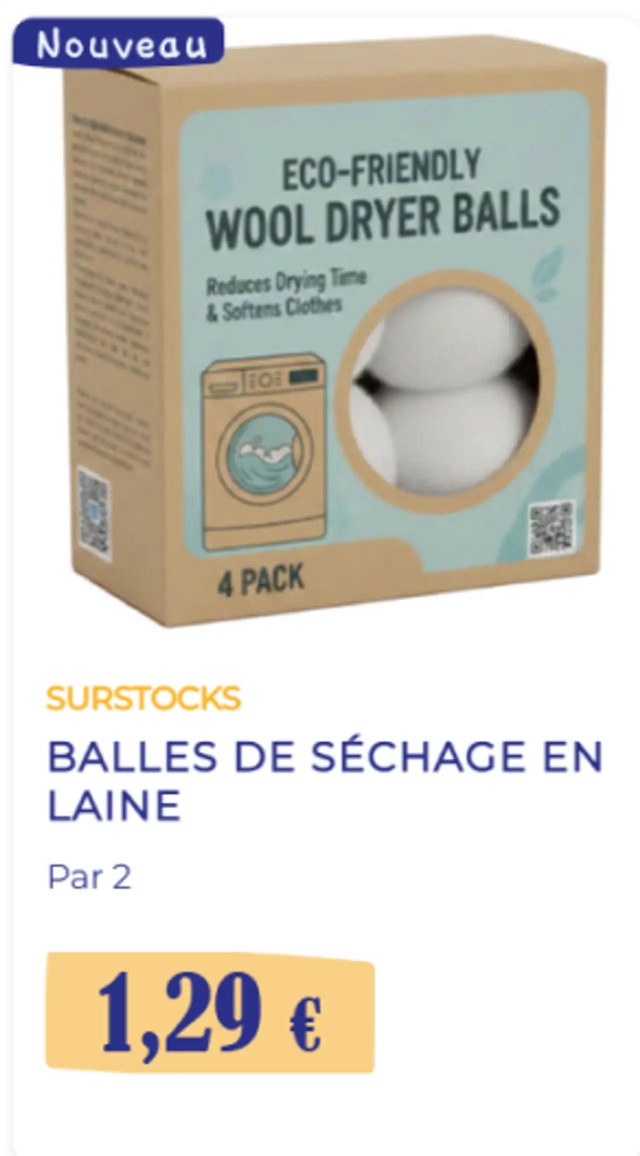 Balles de séchage en laine Surstocks