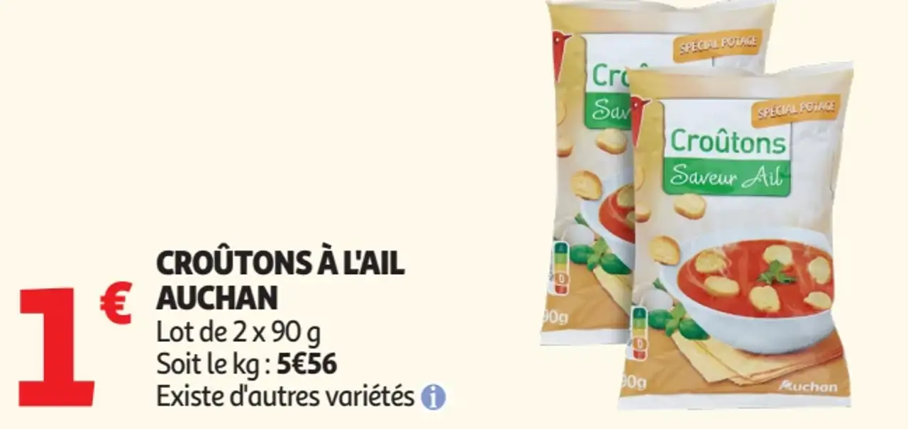 Croûtons à l'ail Auchan