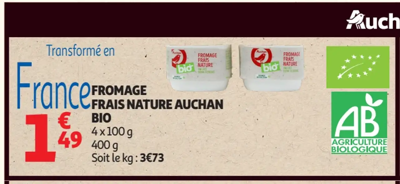 FROMAGE FRAIS NATURE AUCHAN BIO