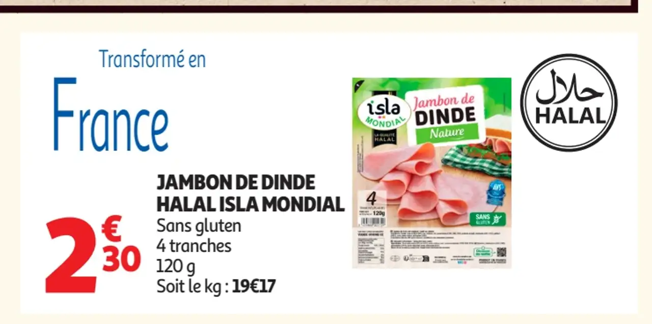 JAMBON DE DINDE HALAL ISLA MONDIAL