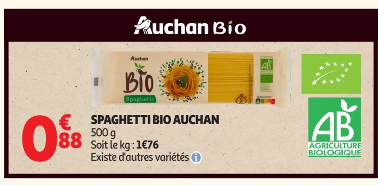 SPAGHETTI BIO AUCHAN