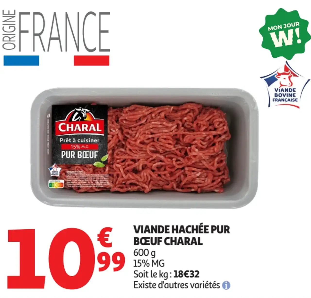 Viande hachée pur bœuf Charal