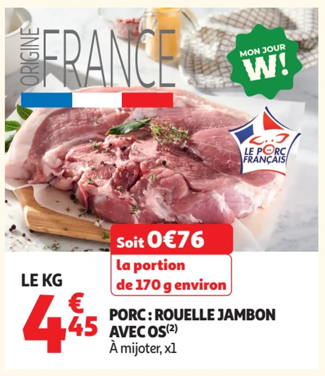 Porc : Rouelle jambon avec os