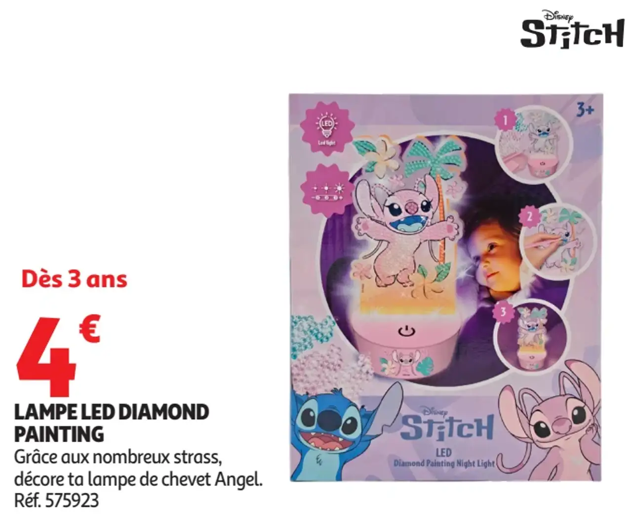 Lampe LED Diamond Painting Stitch / Angel