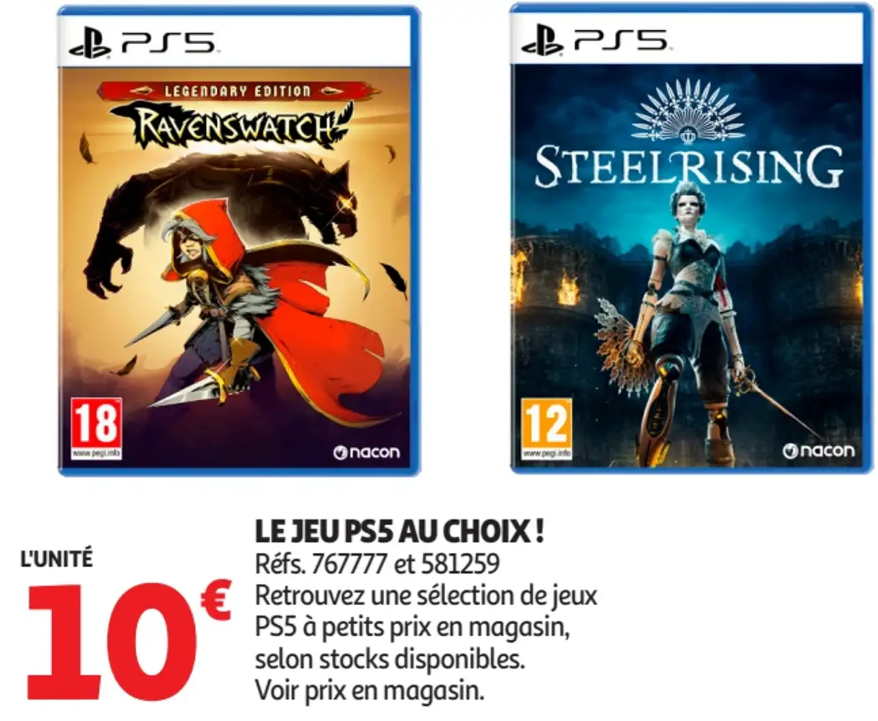 Jeu PS5 au choix (Ravenswatch / Steelrising)