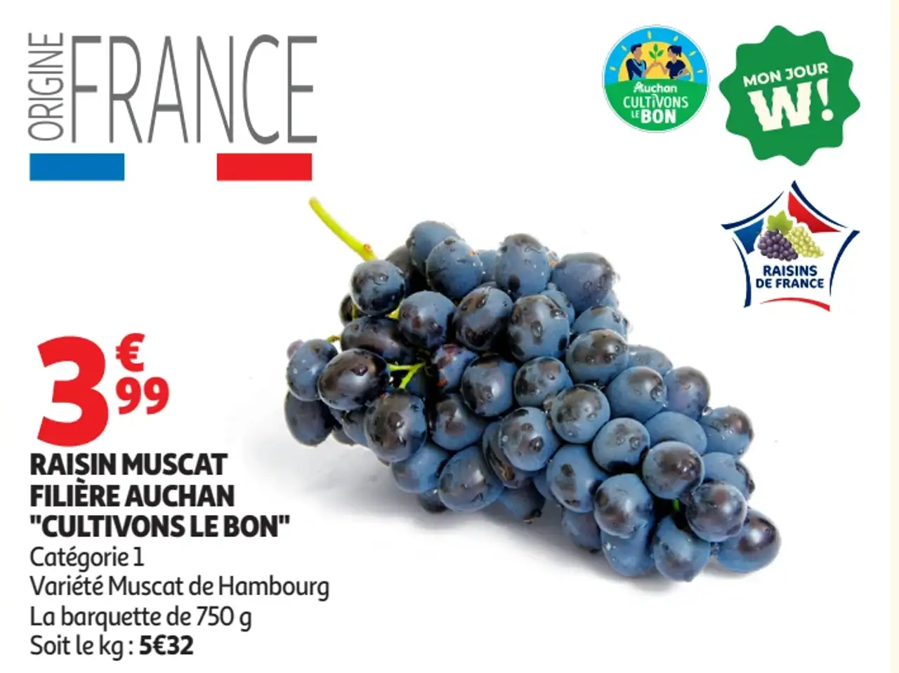 Raisin Muscat Filière Auchan "Cultivons le Bon"
