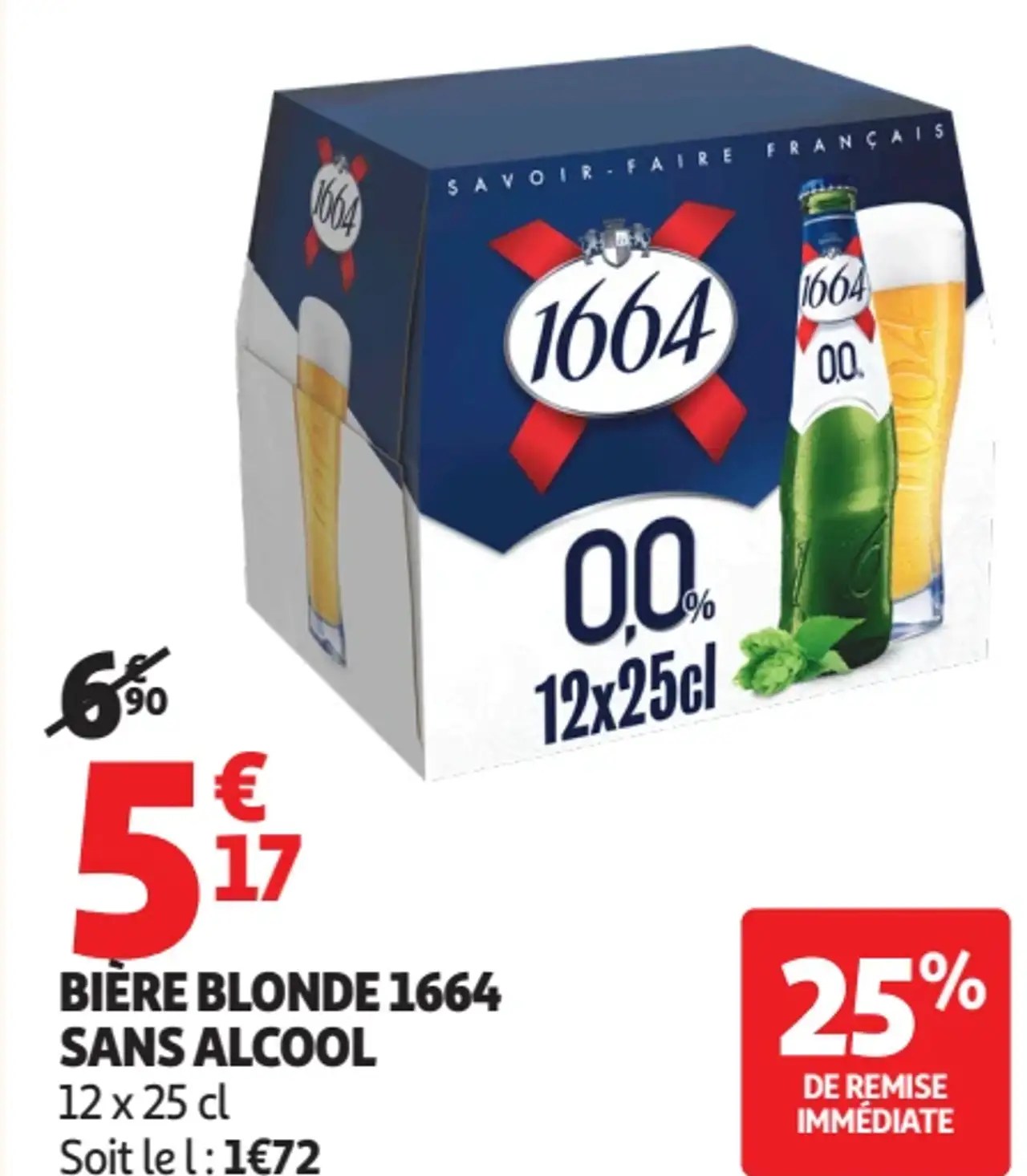 BIÈRE BLONDE 1664 SANS ALCOOL