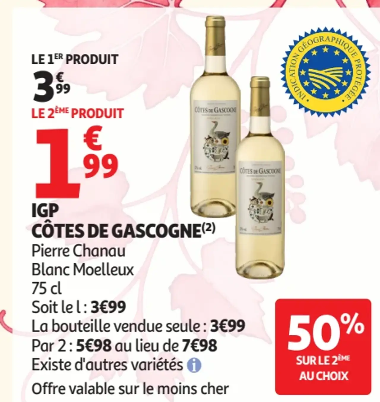 IGP CÔTES DE GASCOGNE Pierre Chanau Blanc Moelleux