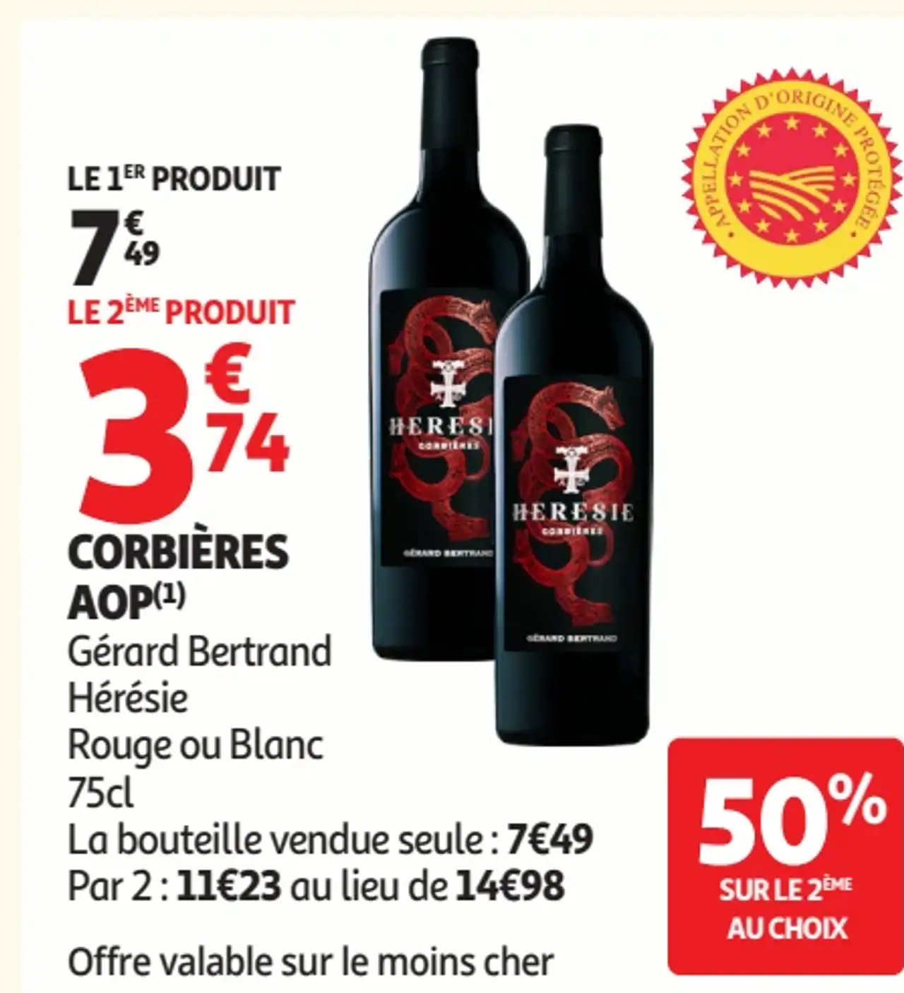 CORBIÈRES AOP Gérard Bertrand Héresie Rouge ou Blanc