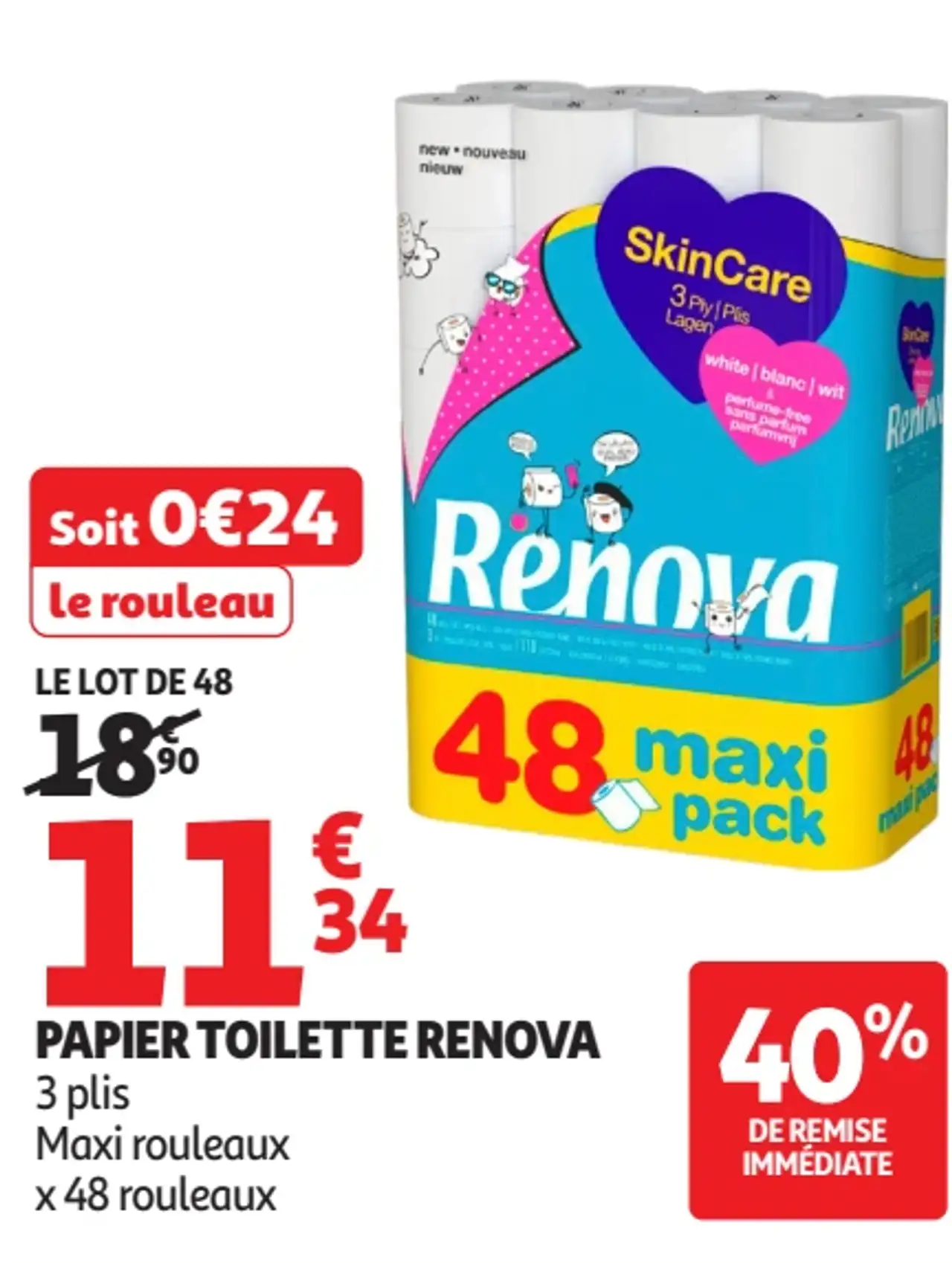 Papier toilette Renova SkinCare