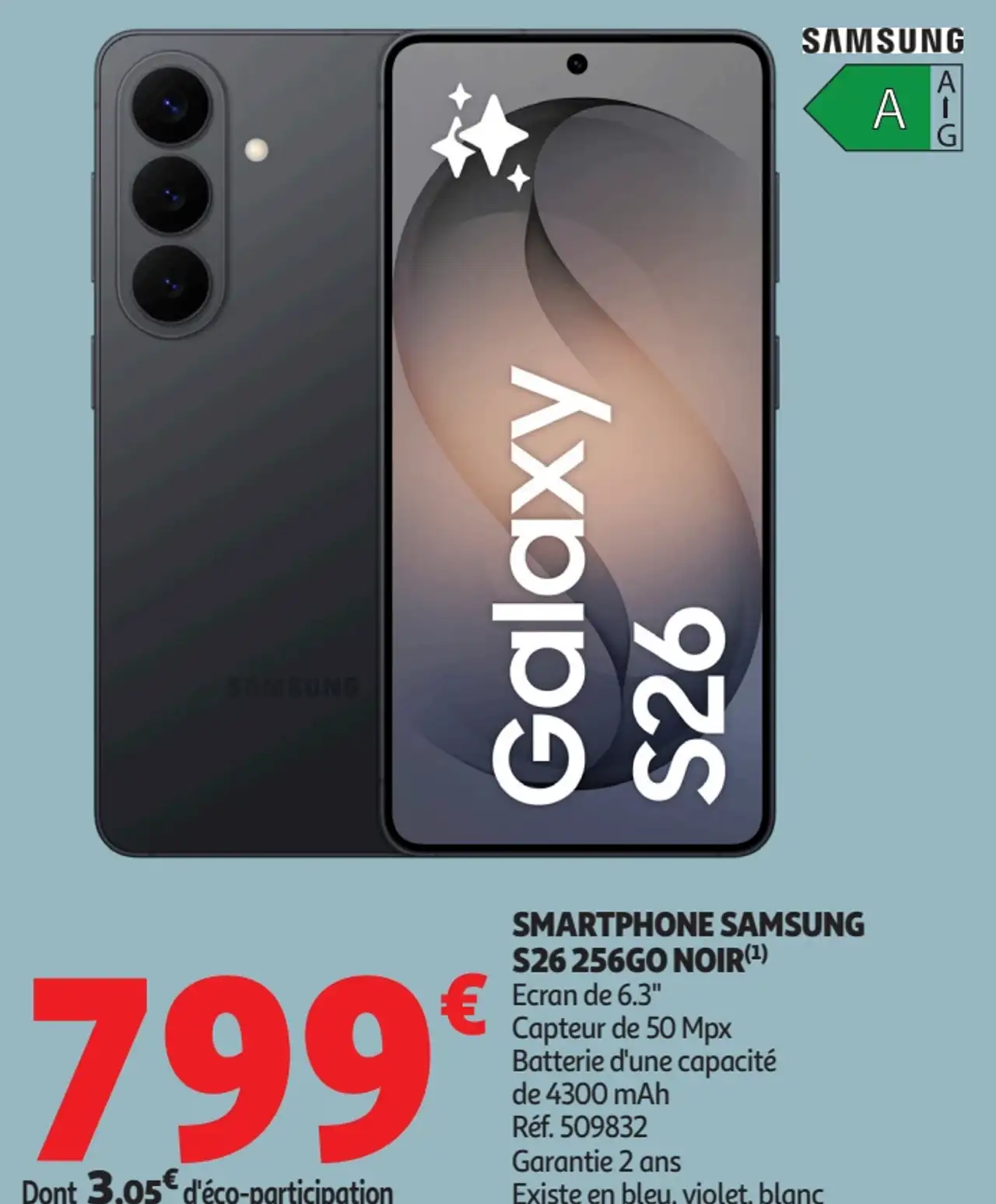 SMARTPHONE SAMSUNG S26 256GO NOIR