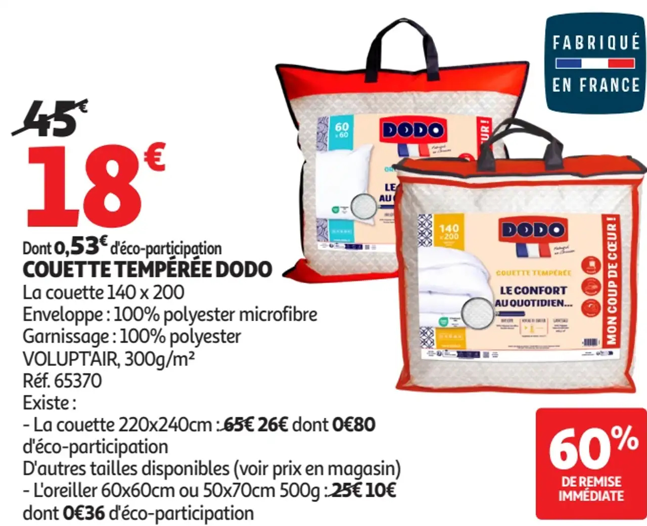 COUETTE TEMPÉRÉE DODO VOLUPTAIR