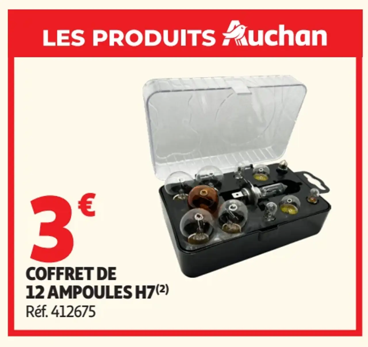 Auchan Coffret de 12 ampoules H7