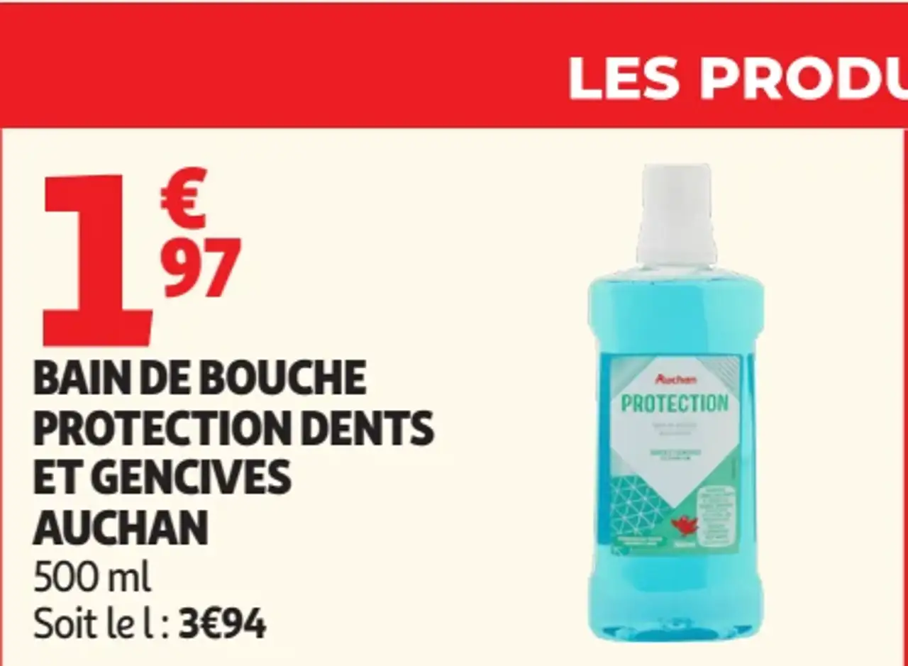 Bain de bouche protection dents et gencives Auchan
