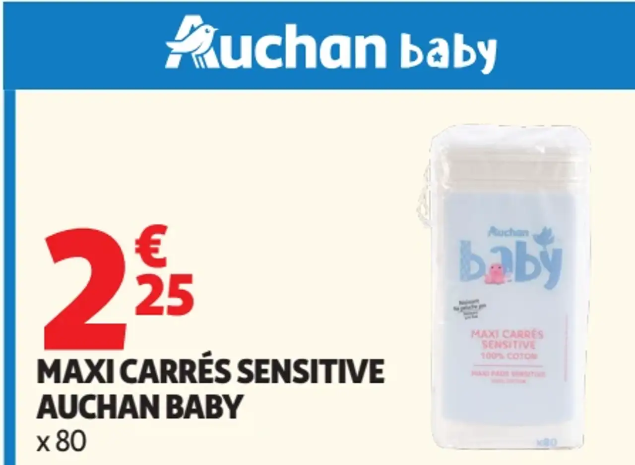 Maxi carrés sensitive Auchan Baby