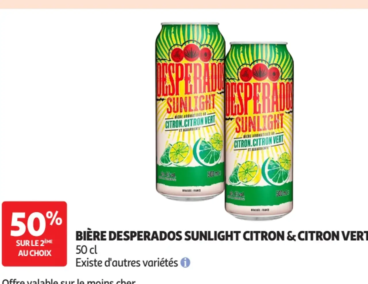 Bière Desperados Sunlight Citron & Citron Vert