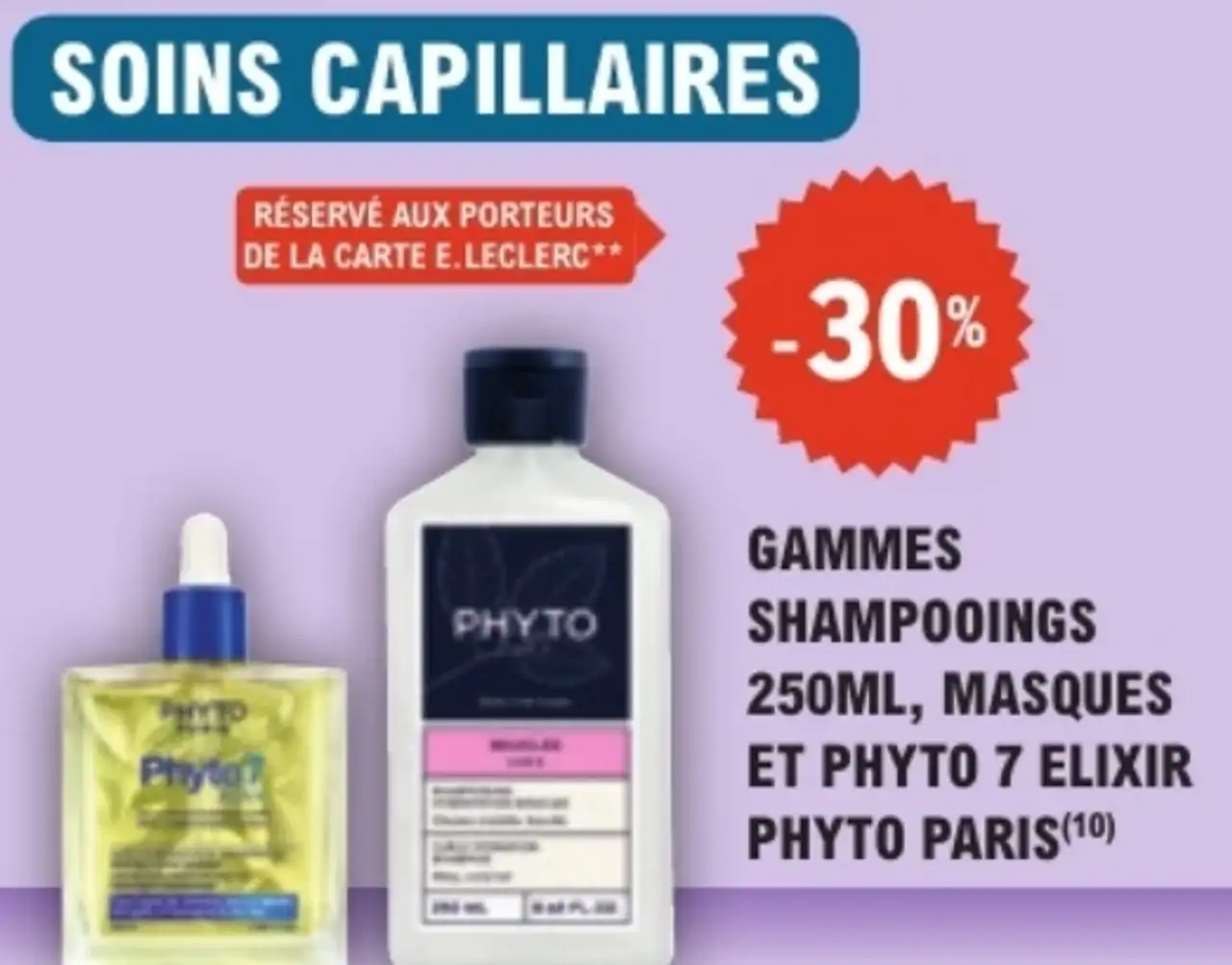 Gammes Shampooings 250ml, Masques et Phyto 7 Elixir Phyto Paris