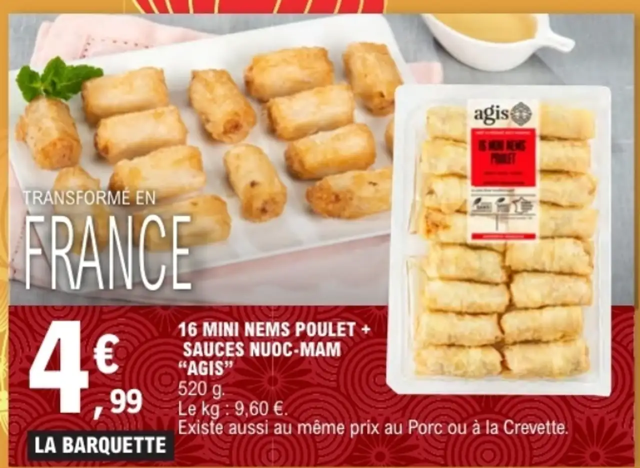 16 mini nems poulet + sauces nuoc-mam Agis