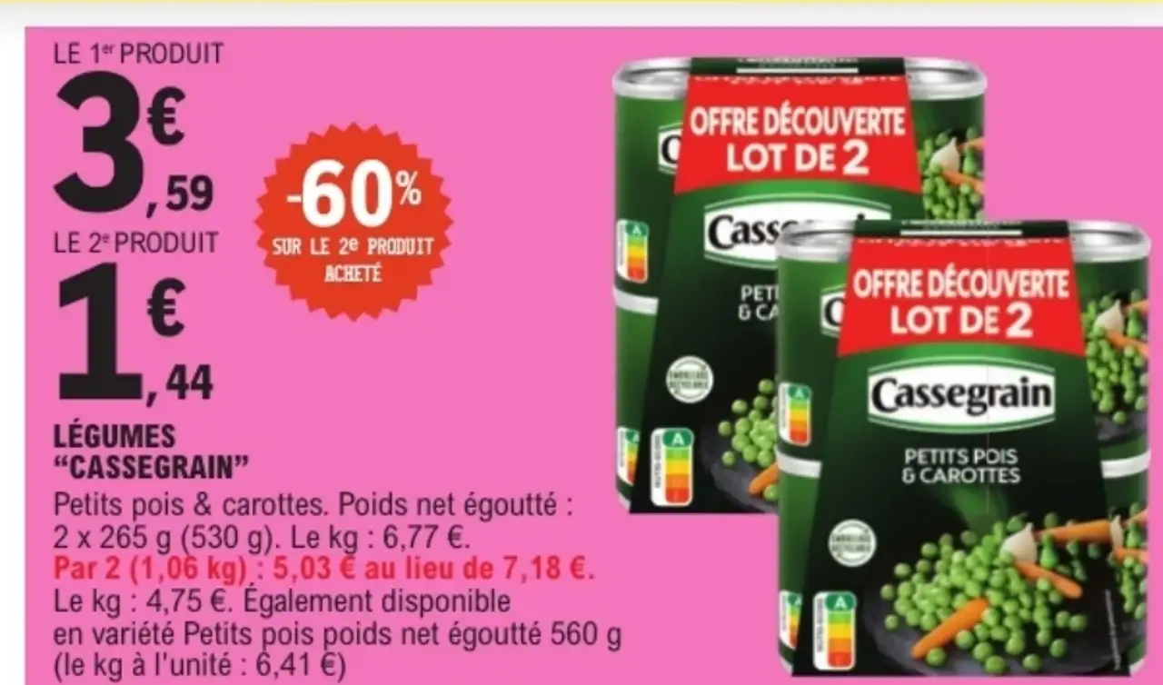Petits pois & carottes Cassegrain