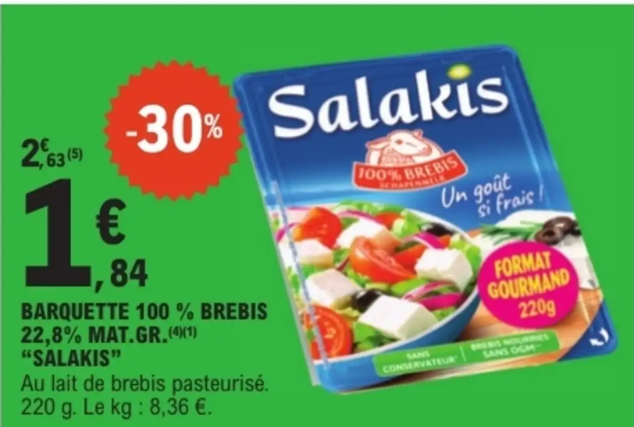 Barquette 100% brebis Salakis