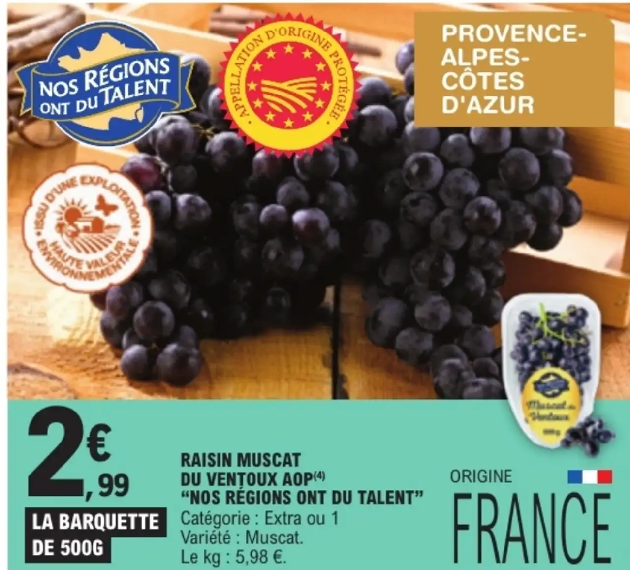 Raisin Muscat du Ventoux AOP Nos Régions ont du Talent