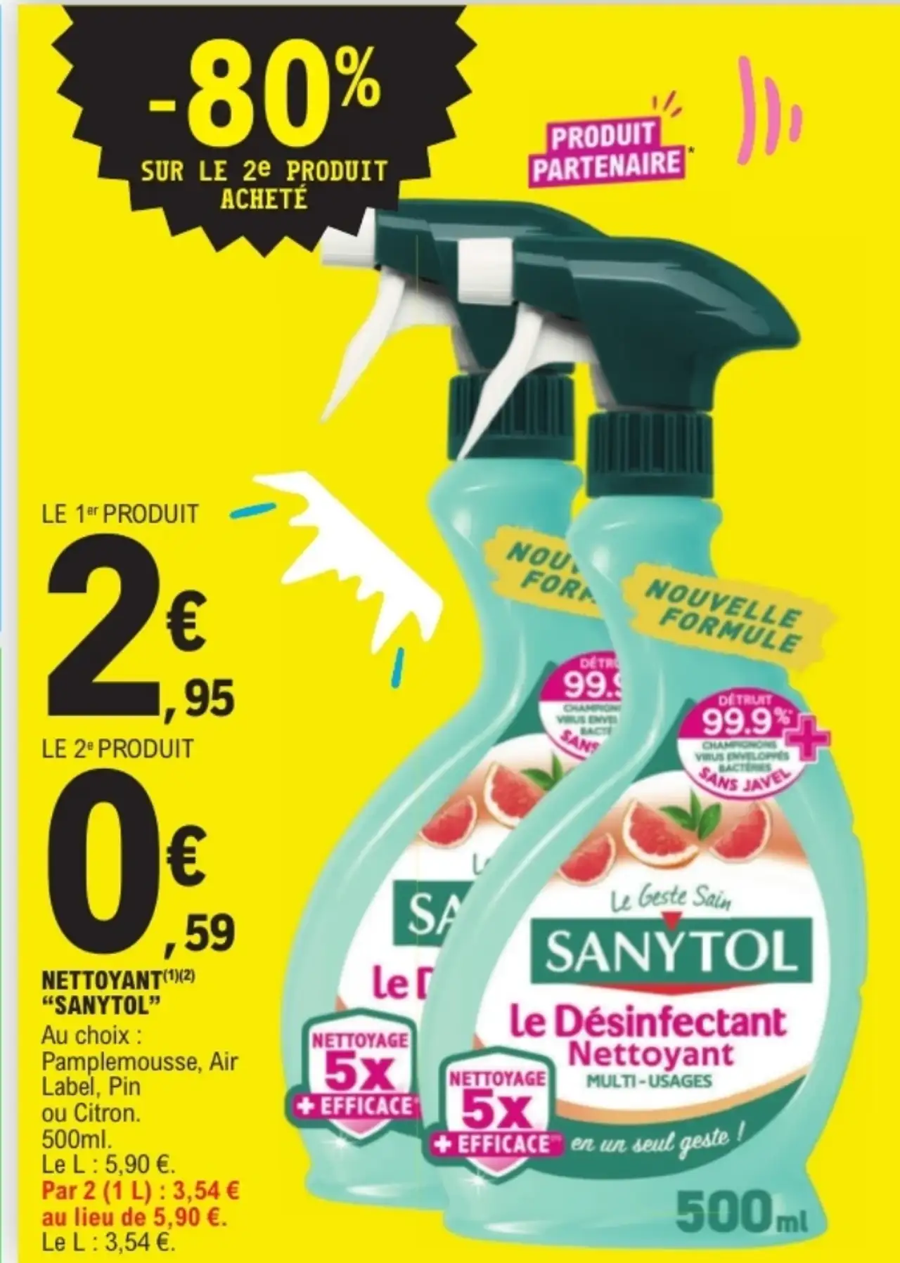 Nettoyant Sanytol Le Désinfectant Nettoyant Multi-usages