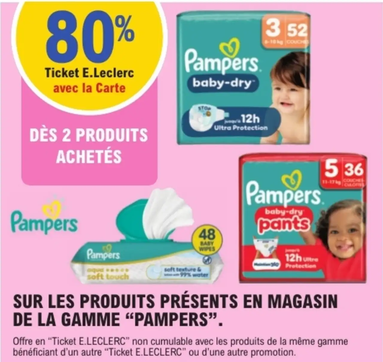 Gamme Pampers (Baby-Dry, Pants, Baby Wipes)