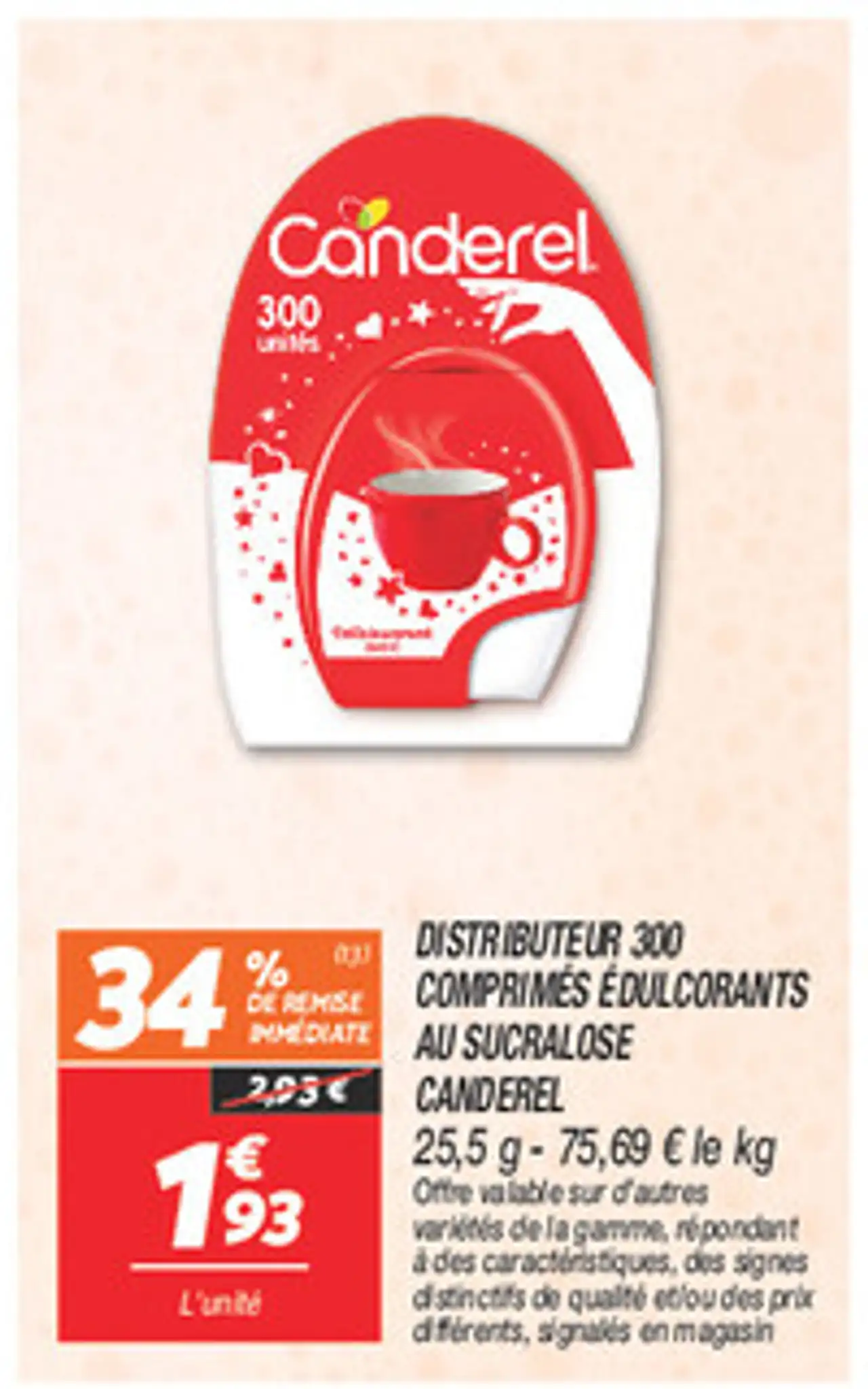 Distributeur 300 comprimés édulcorants au sucralose