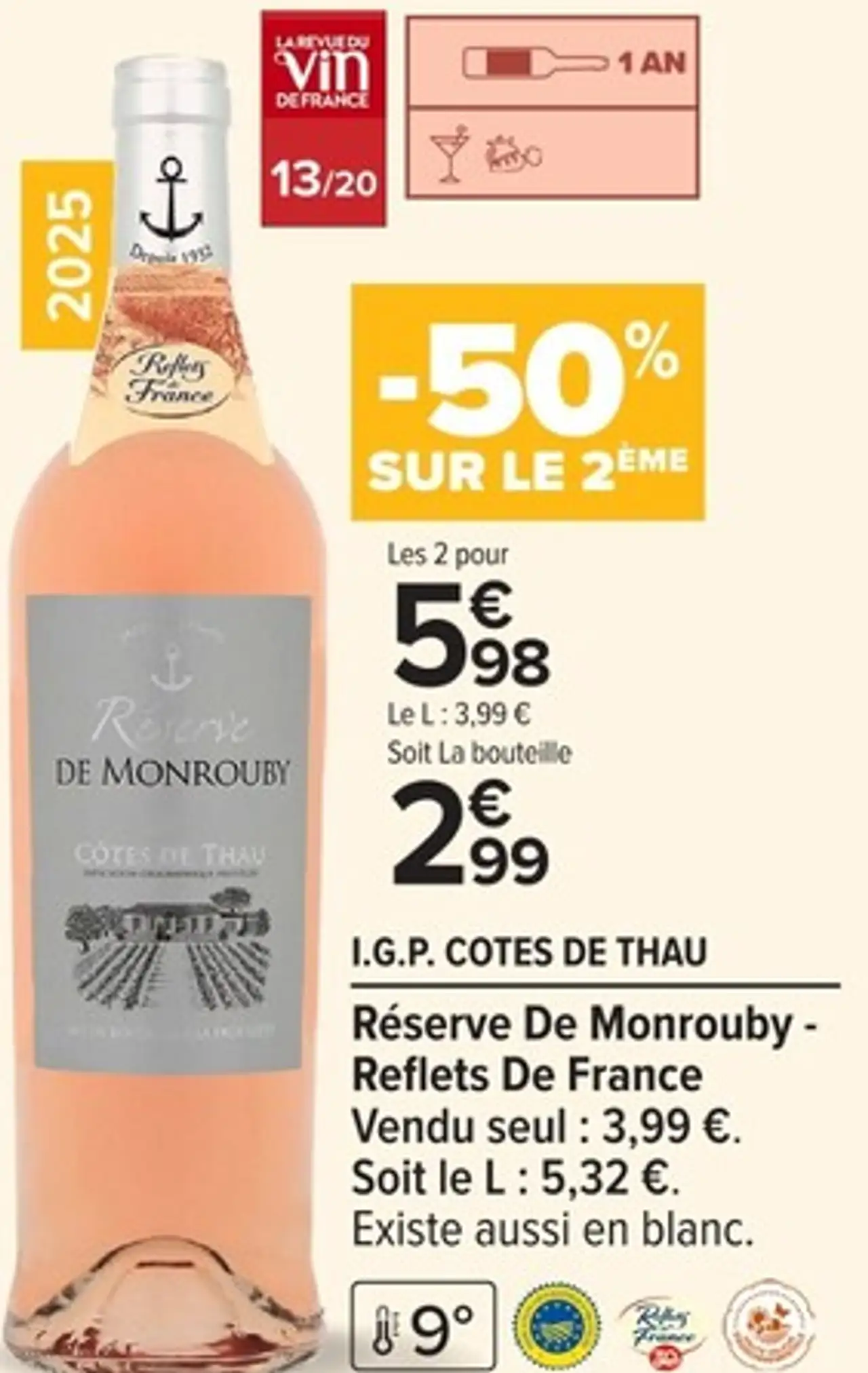 I.G.P. Cotes de Thau Réserve De Monrouby - Reflets De France