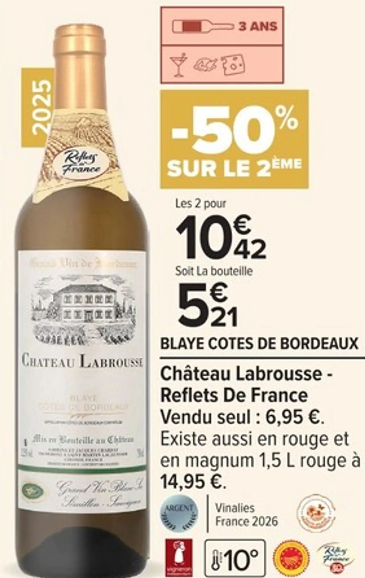 Vin blanc Château Labrousse - Reflets De France Blaye Côtes de Bordeaux