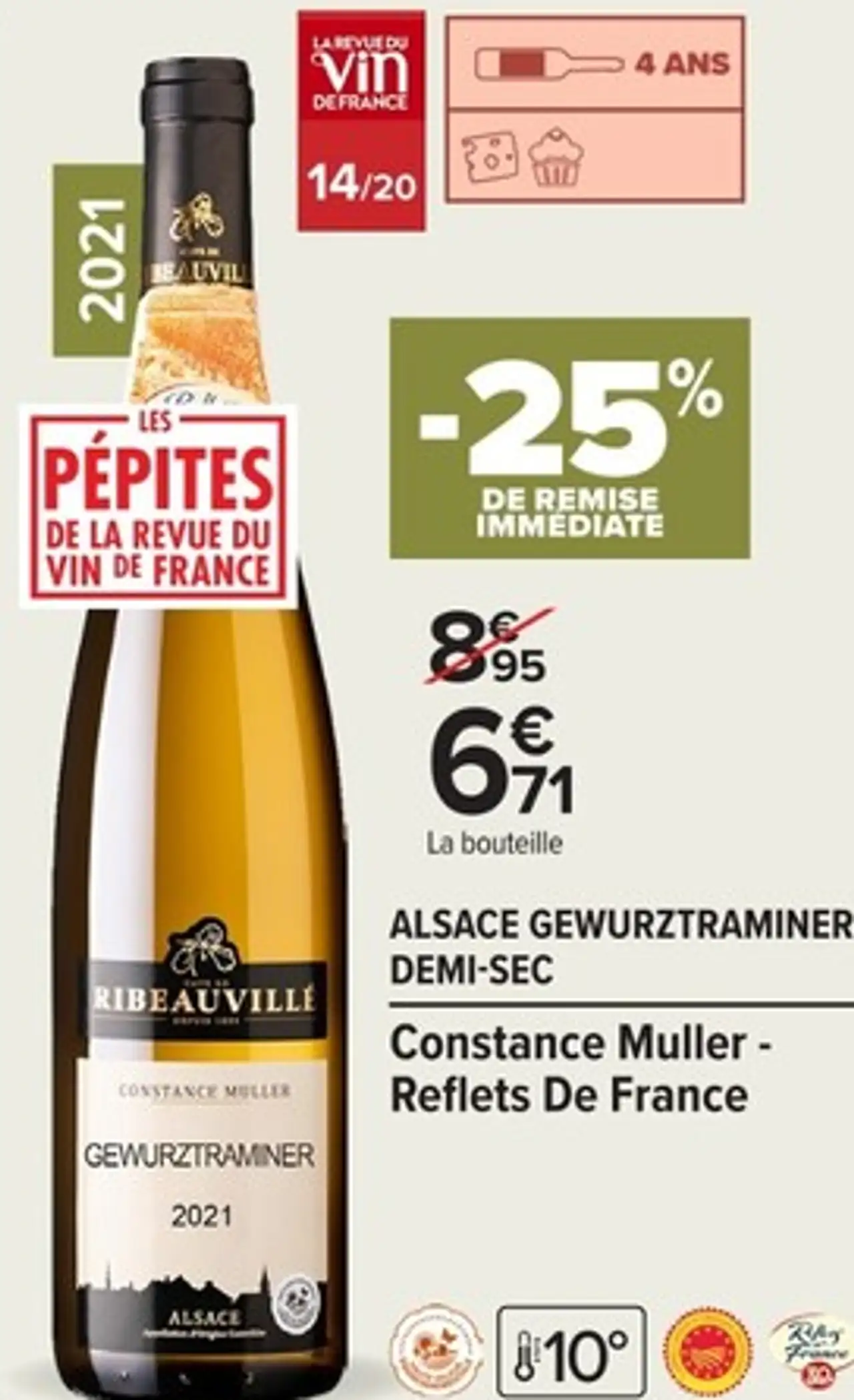 Alsace Gewurztraminer Demi-Sec Constance Muller - Reflets De France