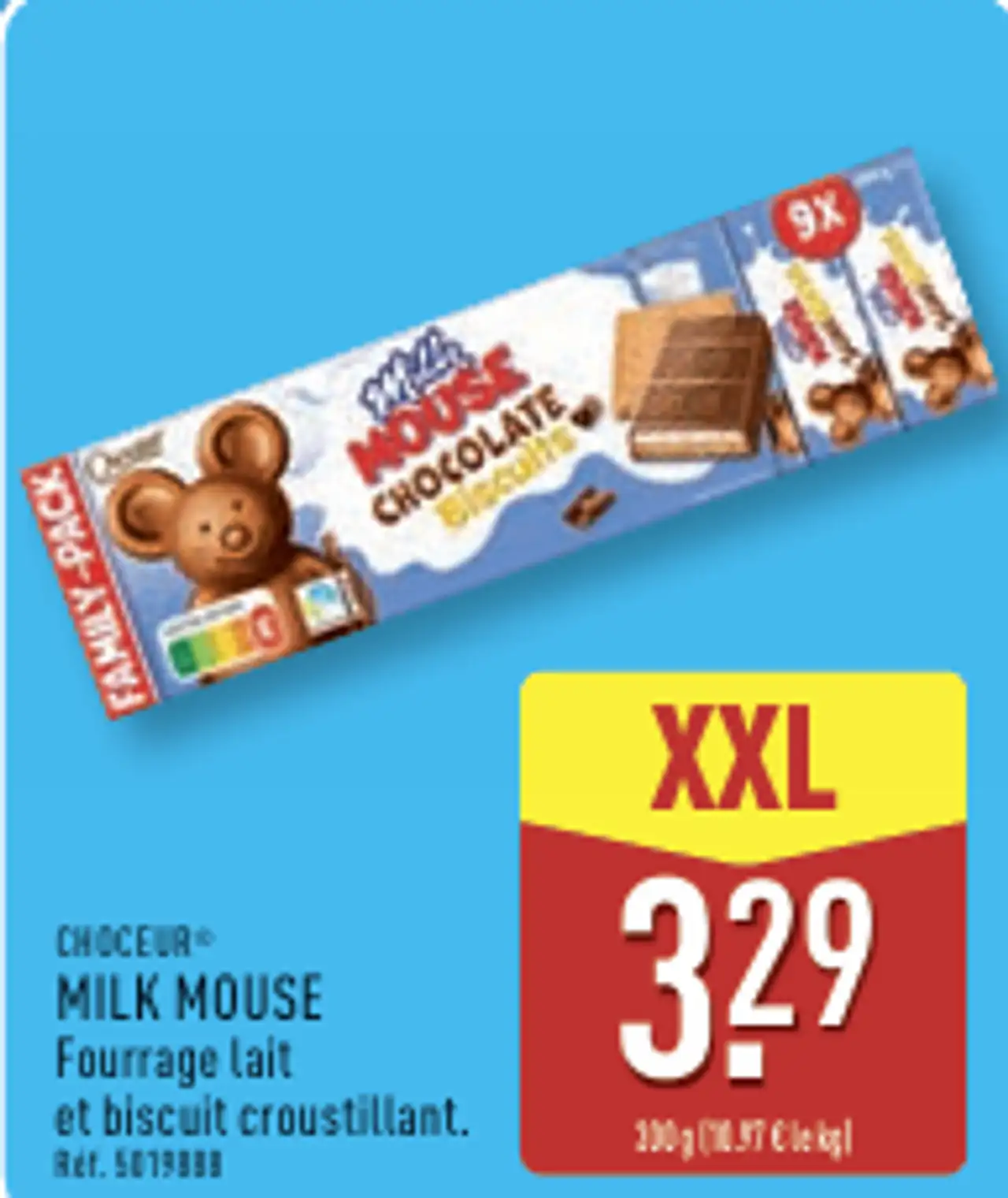 CHOCEUR® MILK MOUSE Fourrage lait et biscuit croustillant.