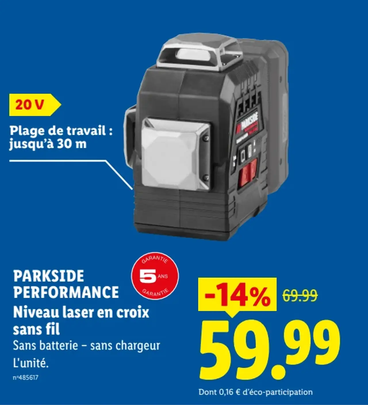 PARKSIDE PERFORMANCE Niveau laser en croix sans fil