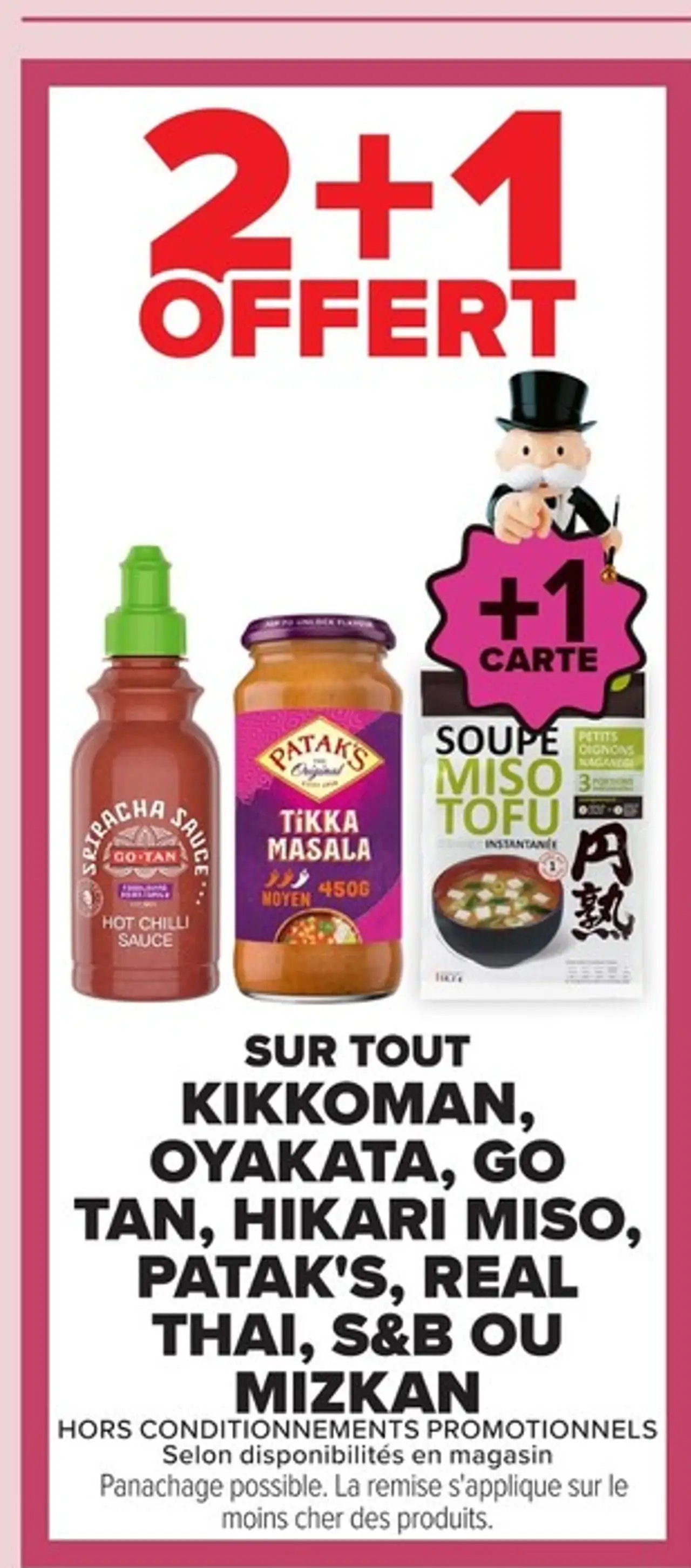 Sélection de produits asiatiques Kikkoman, Oyakata, Go Tan, Hikari Miso, Patak's, Real Thai, S&B ou Mizkan