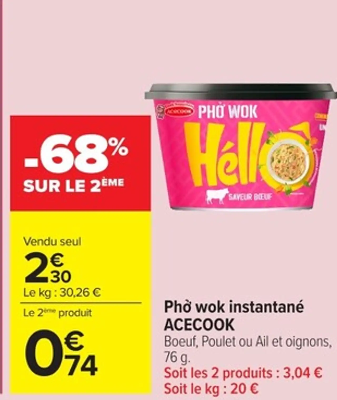 Phở wok instantané ACECOOK Hello