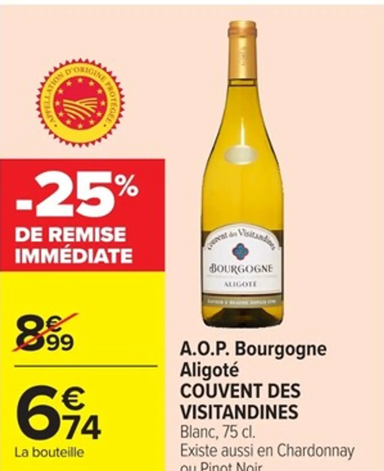 A.O.P. Bourgogne Aligoté COUVENT DES VISITANDINES Blanc