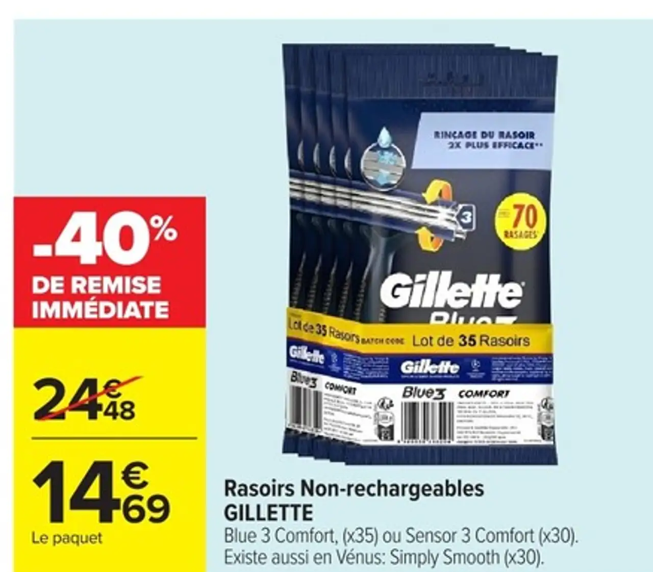 Rasoirs Non-rechargeables Gillette Blue 3 Comfort