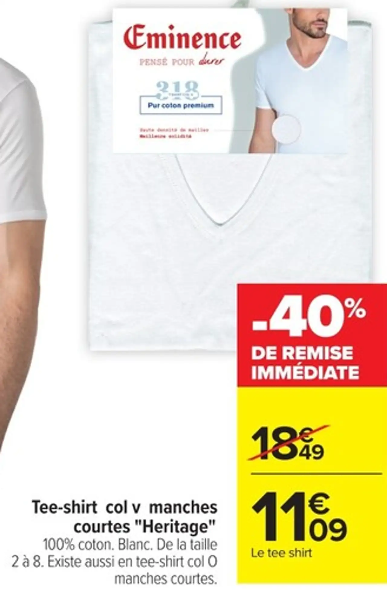 Tee-shirt col v manches courtes "Heritage" Eminence