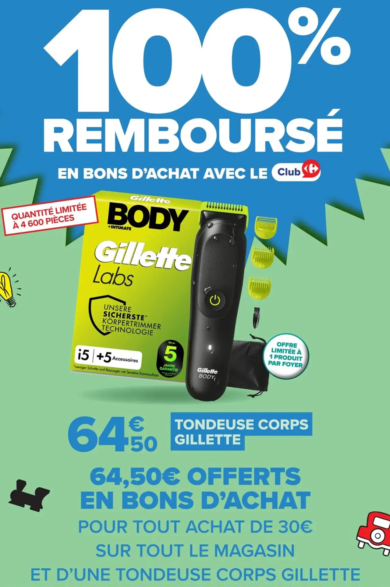 Tondeuse corps Gillette Labs Body+Intimate