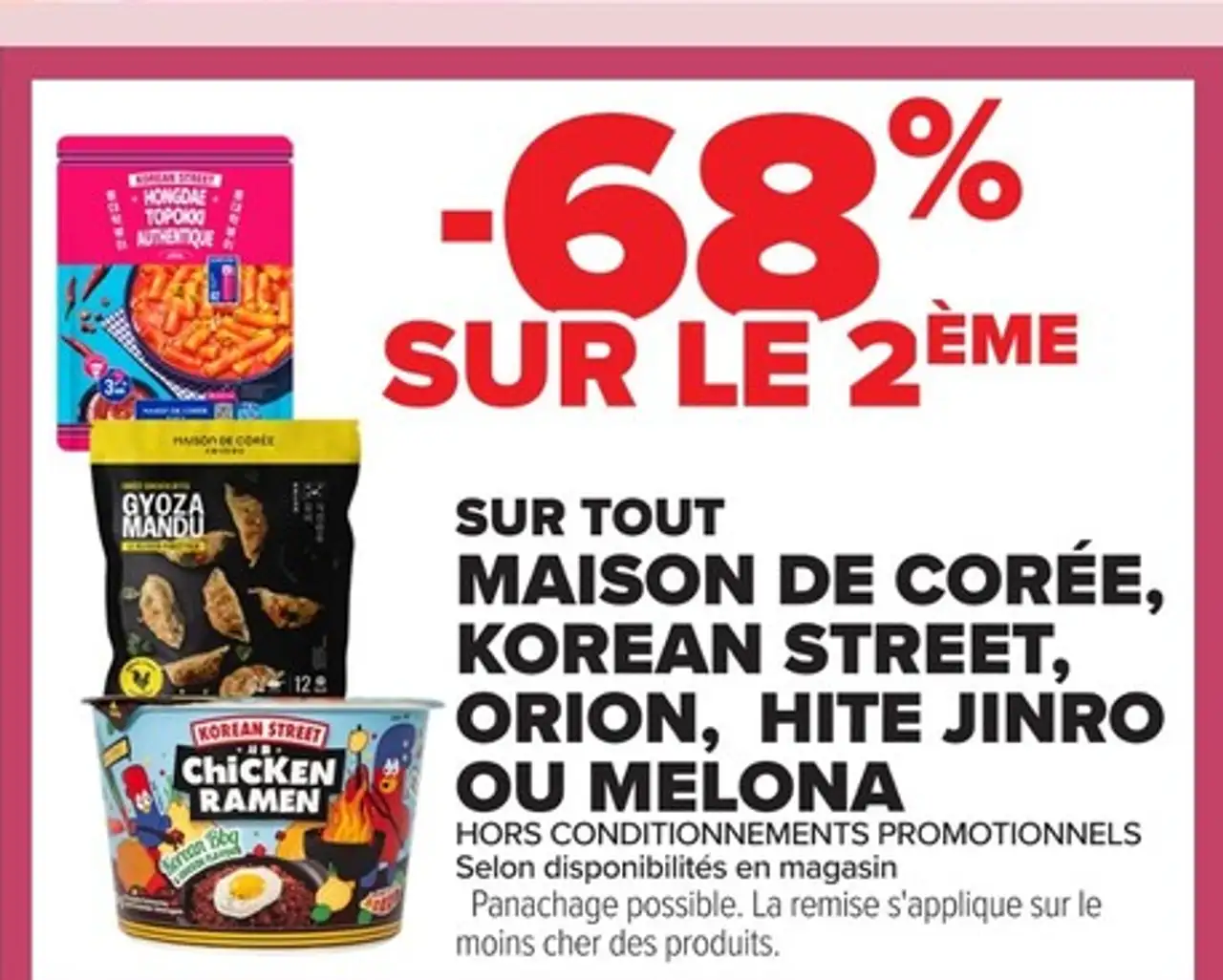 -68% sur la Sélection de produits Maison de Corée, Korean Street, Orion, Hite Jinro ou Melona