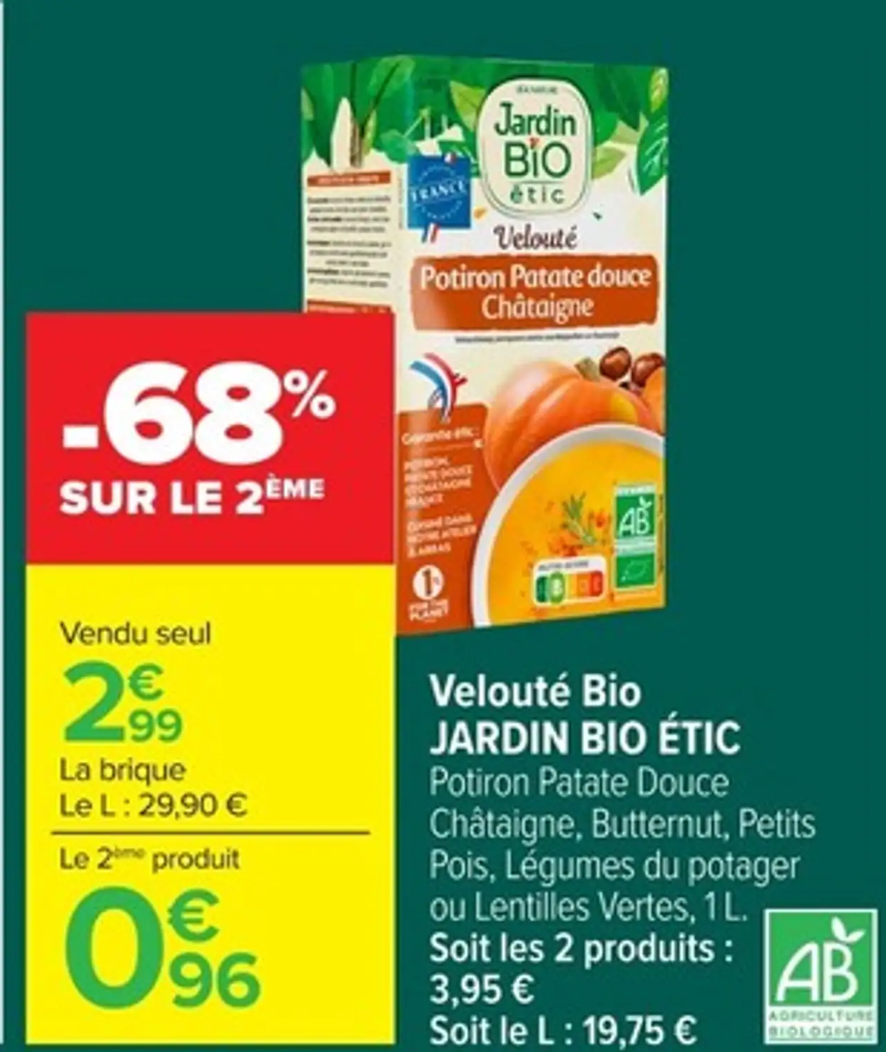 Velouté Bio JARDIN BIO ÉTIC Potron Patate douce Châtaigne