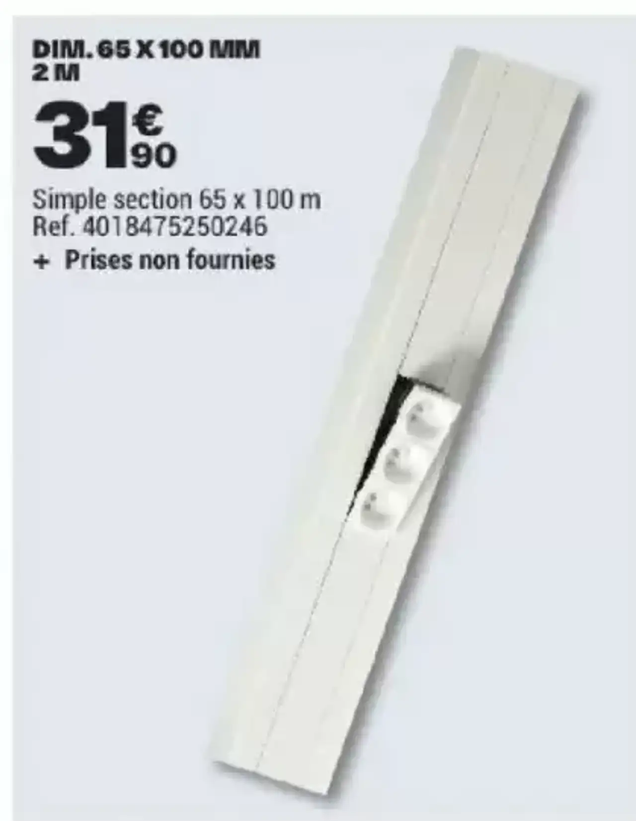GGK Goulotte simple section 65 x 100 mm 2 M