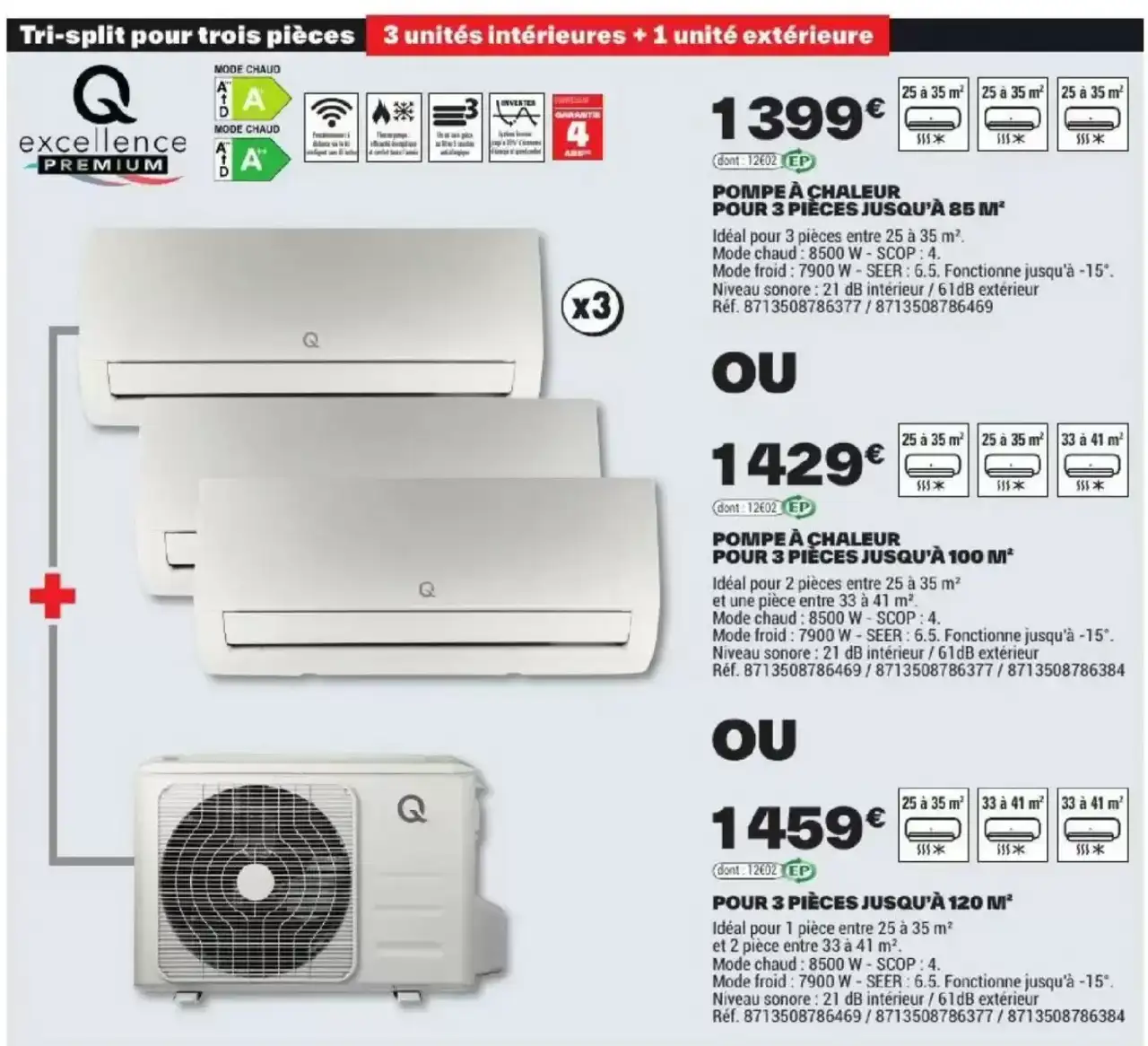Pompe à chaleur Q Excellence PREMIUM pour 3 pièces jusqu'à 85 m²
