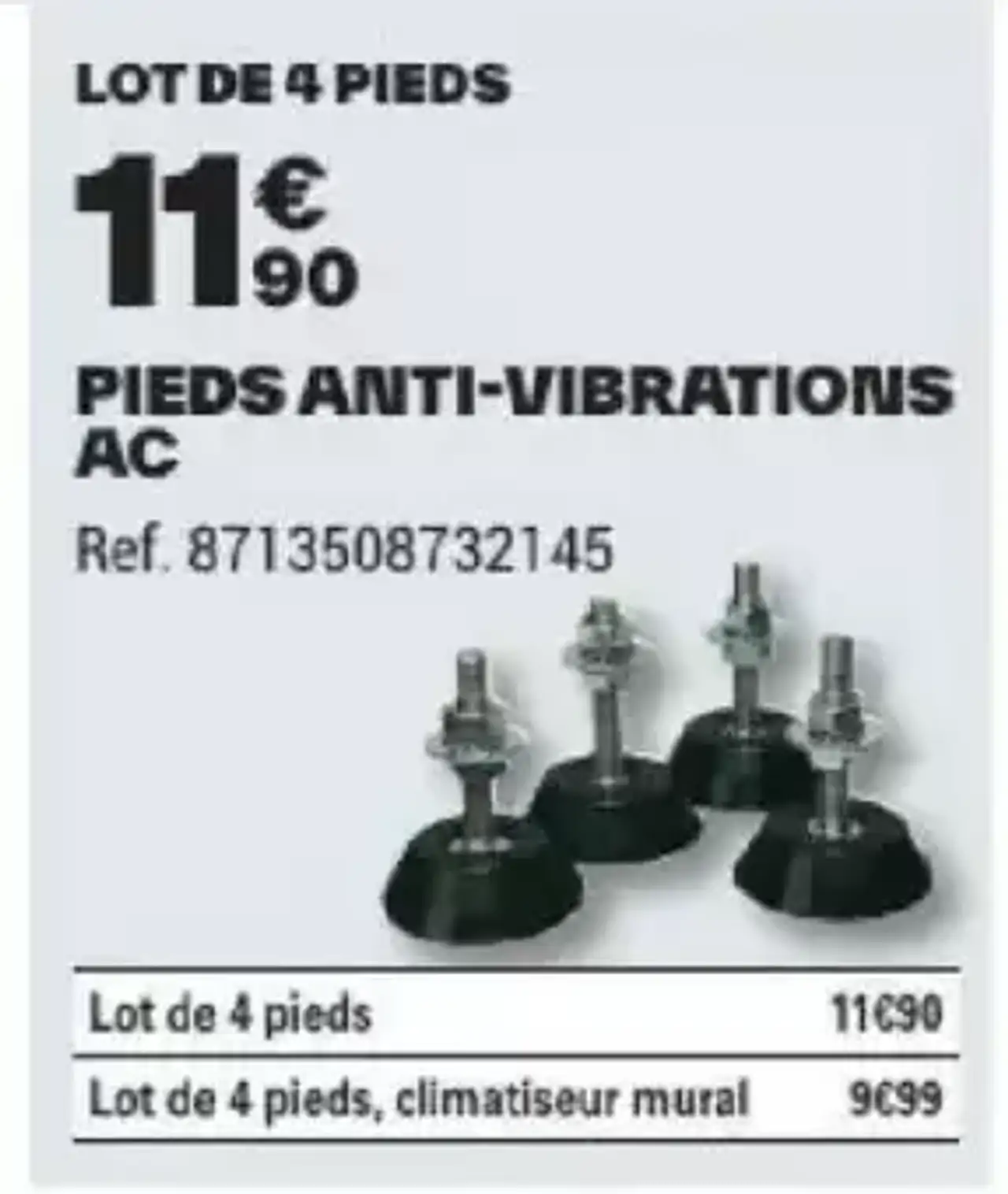 Pieds anti-vibrations AC
