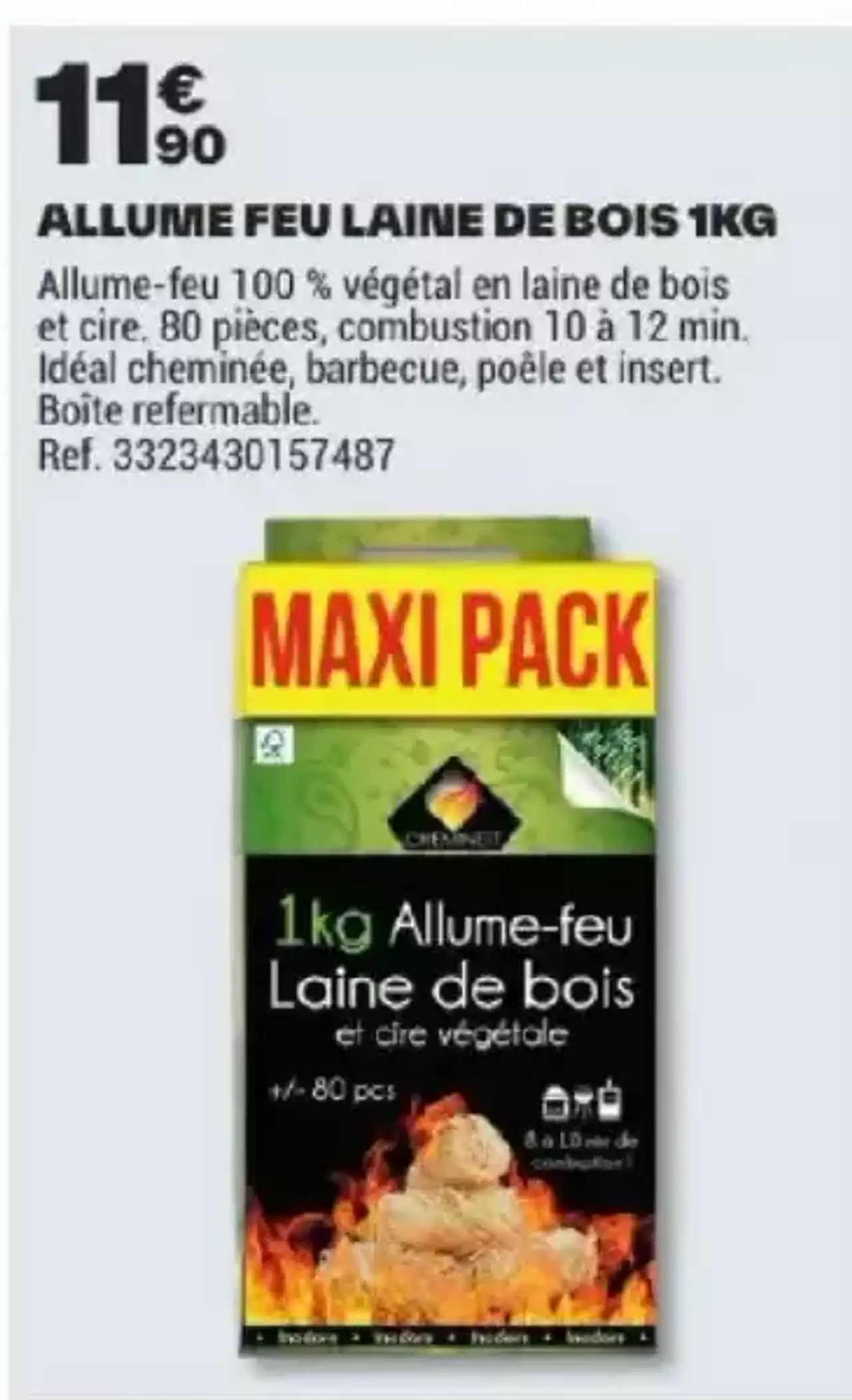 Allume feu laine de bois Cheminett 1kg