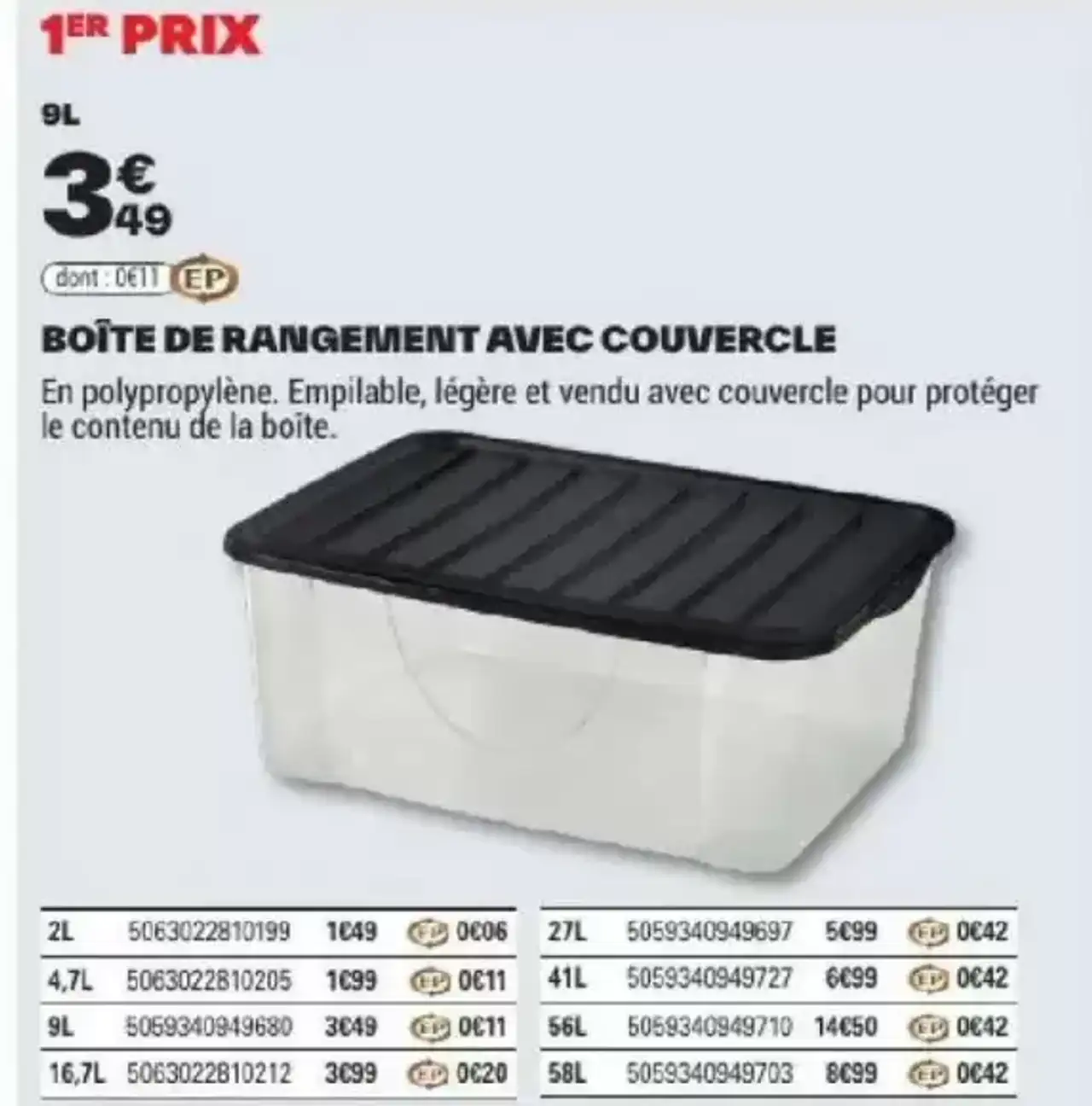 BOÎTE DE RANGEMENT AVEC COUVERCLE