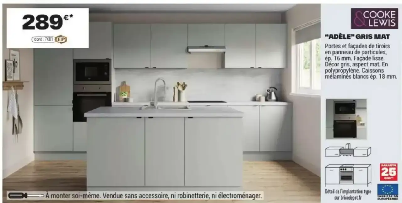 Cuisine complète Cooke & Lewis Adèle gris mat