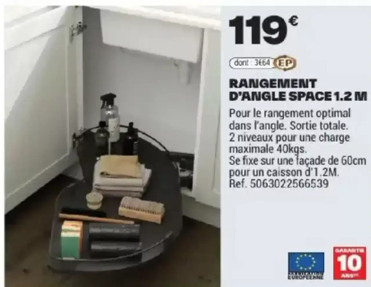 Rangement d'angle space 1.2 M Cooke & Lewis