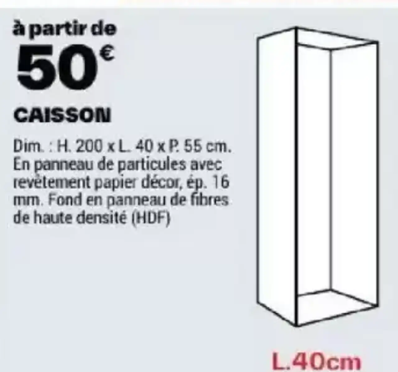Caisson de dressing Cicero COOKE & LEWIS - L.40cm